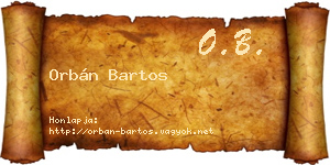 Orbán Bartos névjegykártya