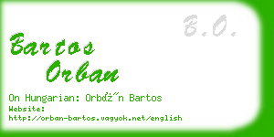 bartos orban business card